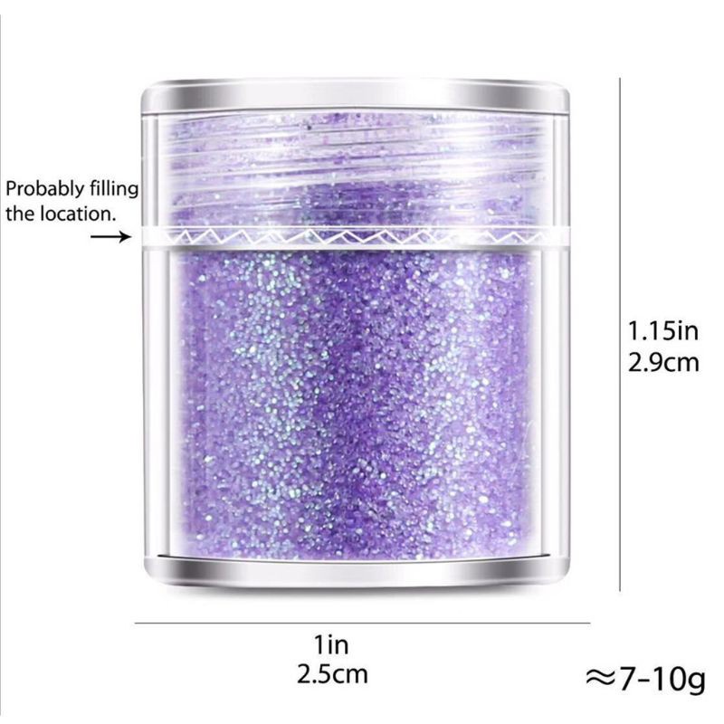 Chai kim tuyến sequin resin 4 màu trắng cầu vồng dùng làm trang sức trang điểm làm móng tay