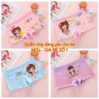[RẺ SỐ 1] Quần chip đùi cho bé gái in hình siêu đáng yêu, đáy quần 2 lớp - HÀNG HOẠI 1