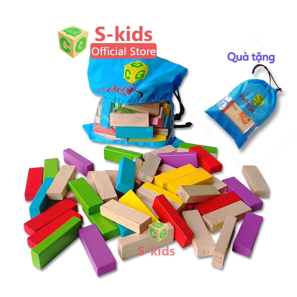 Đồ Chơi Rút Gỗ S-Kids - Túi vải rút quà tặng