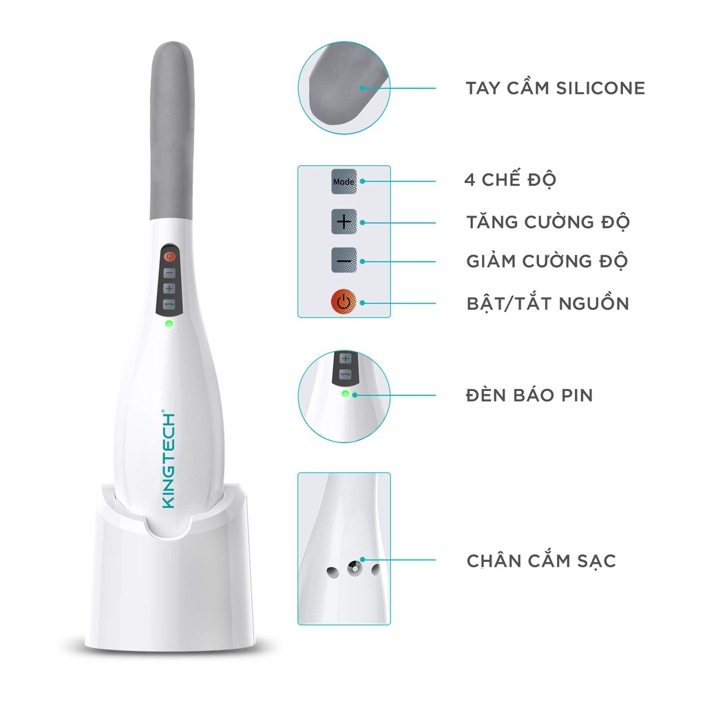 Mô tả Máy Massage Cầm Tay KINGTECH LUX-450 Mát Xa Toàn Thân, Chuyên Sâu Vai Cổ, Lưng, Chân, Tay - Quà Tặng Cao Cấp - 3