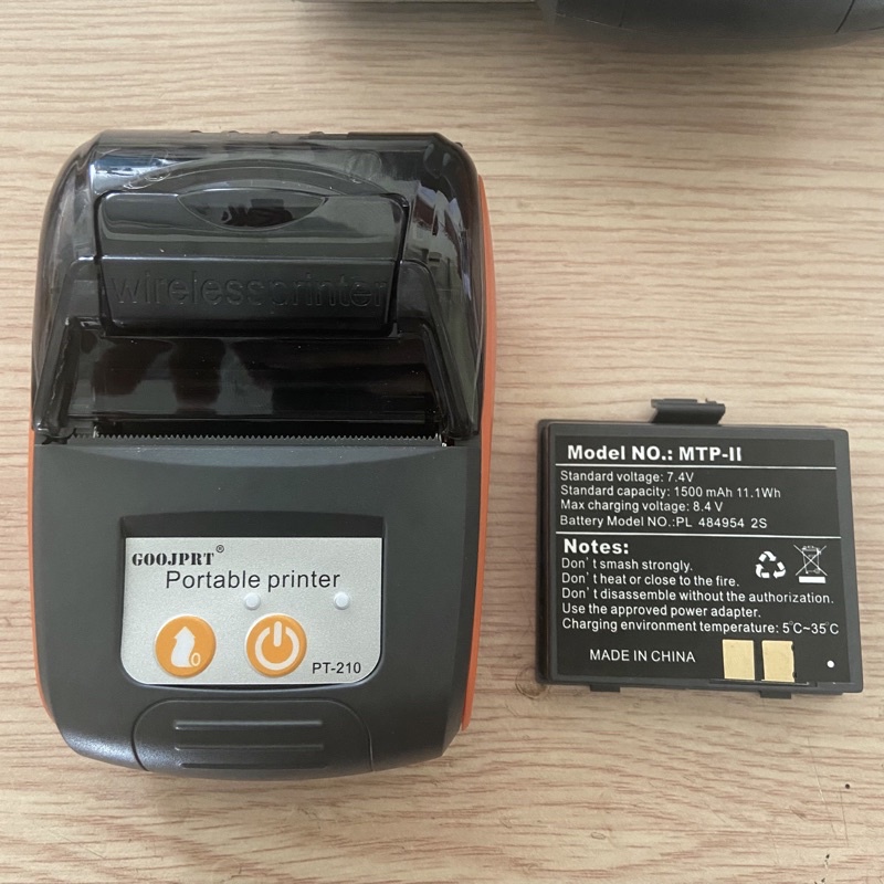 HHS Phụ kiện Pin sạc, trục kéo giấy cho máy in nhiệt bluetooth PT210 ...