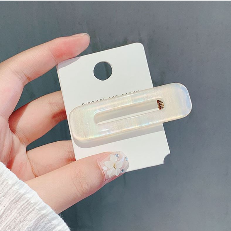 Kẹp Tóc Mỏ Vịt Nhựa Cao Cấp Trắng Sứ Hot Trend Phong Cách Hàn Quốc