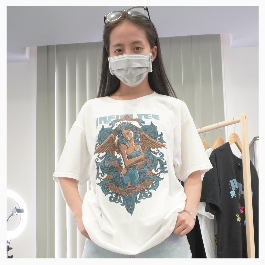 Áo thun INFINITEE Fni0075, Thun 100% Cotton - form rộng Unisex. Nam
