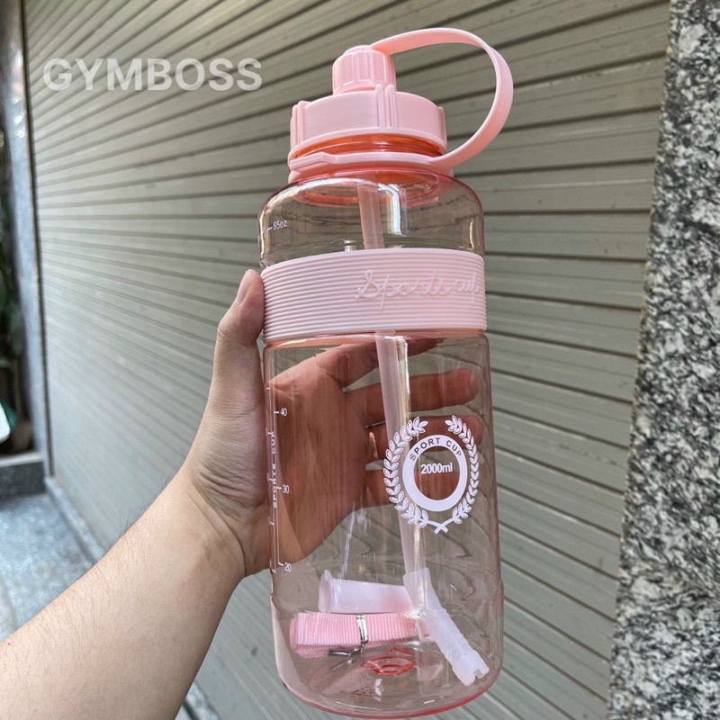 Bình Đựng Nước Thể Thao Sport Cup Dung Tích 1000ml,1500ml,2000ml,Có Ống Hút,Dây Đeo Tiện lợi