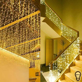 Đèn LED  rèm thả mành chế độ nháy cổng USB làm đèn decor đèn trang trí phòng ngủ ban công ngoài trời 3x3m 3x2m