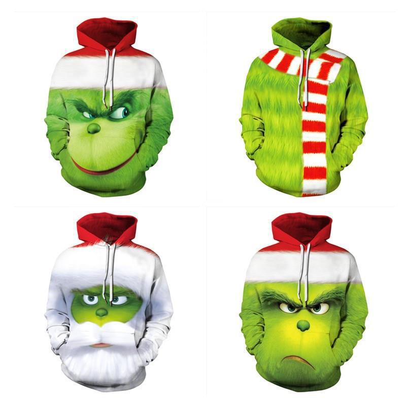 Áo Hoodie Grinch Áo len phong cách Giáng sinh Áo khoác ngoài in 3D