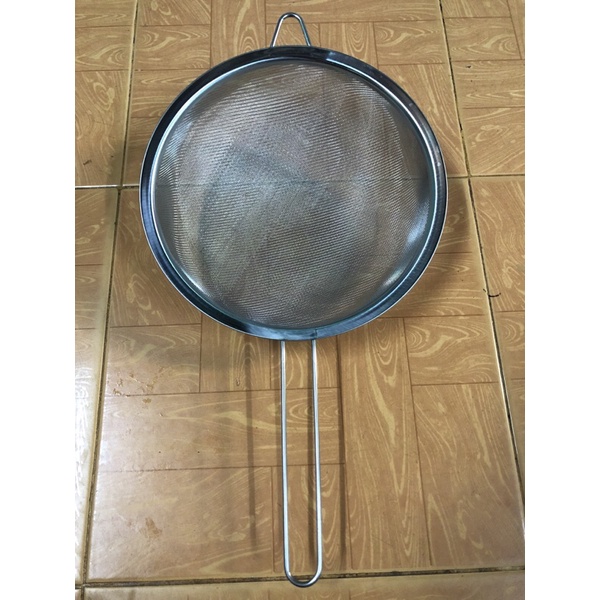 Rây lọc inox có cán rổ lược tay cầm lược cua ray cháo rây bột lược inox ...