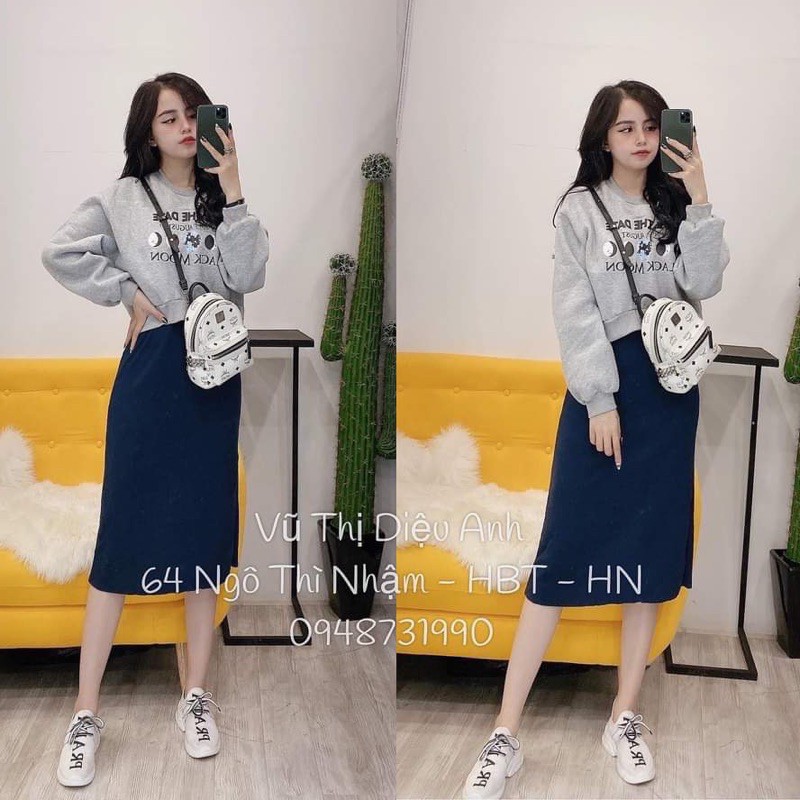 Set Váy body mix áo nỉ
