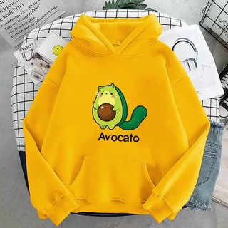 Áo hoodie nam nữ nỉ in hình Trái bơ Avocado dễ thương chất nỉ dày dặn, nón 2 lớp, hợp làm áo cặp