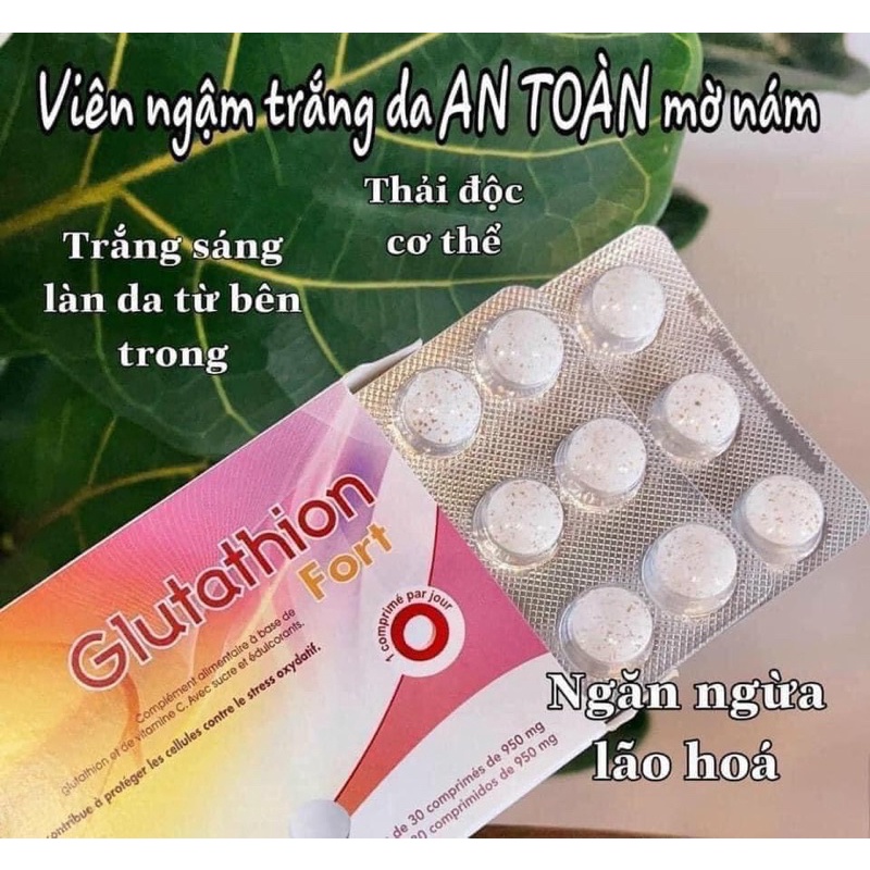 viên ngậm glutathion Viên Ngậm Trắng Da GLUTATHION 30V