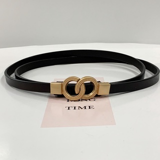 Thắt lưng thời trang nữ, da thật bản nhỏ, khóa móc, điều chỉnh được độ dài W22