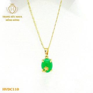 Dây Chuyền, Vòng Cổ Nữ Mặt Đính Đá, Titan Xi Mạ Vàng Non 24k Cao Cấp - Trang Sức Hava Hong Kong