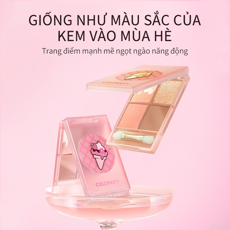 COLORKEY】Bảng phấn mắt Colorkey 4 màu ngọt ngào trang điểm mùa hè 4g |  Shopee Việt Nam