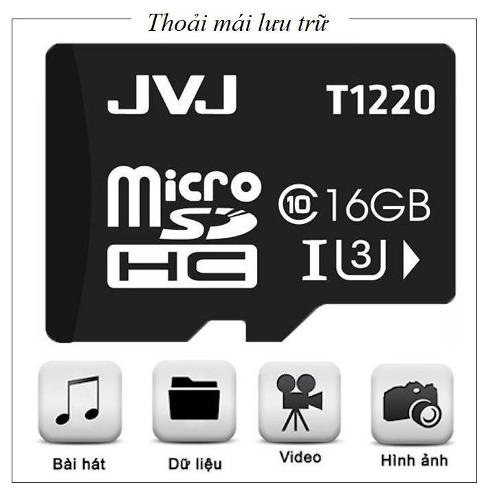 Ảnh Thẻ nhớ JVJ 16G U3 C10 tốc độ cao - chuyên dụng cho CAMERA, Điện thoại, Máy ảnh,... tốc độ cao 95Mb-140Mb/s 3