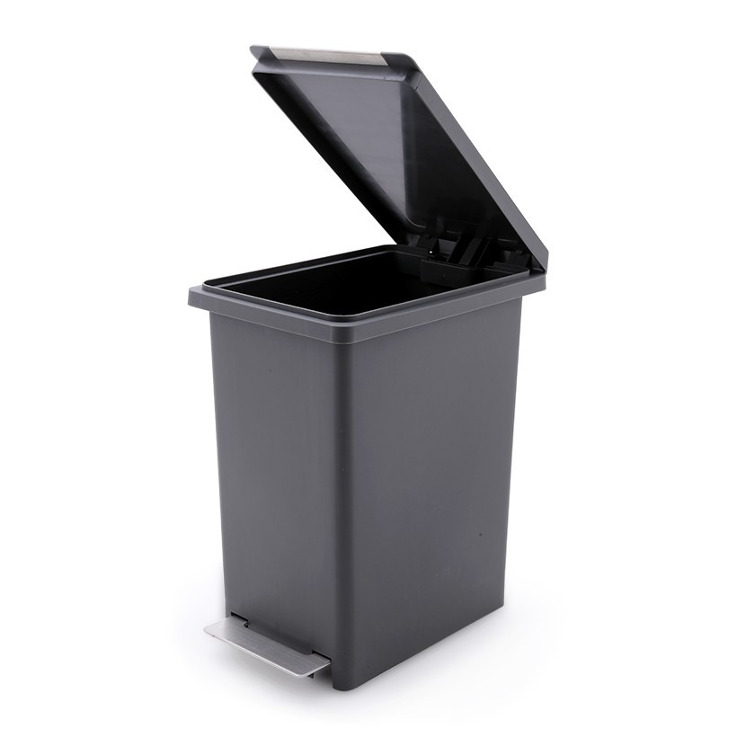 THÙNG RÁC NHỰA ĐẠP FITIS DÒNG COMPACT - 10L (ĐEN XÁM)