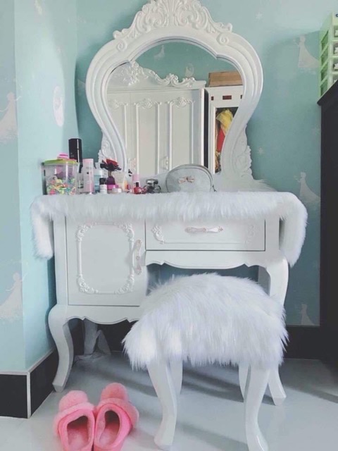 Thảm Lông Trải Bàn Trang Điểm Lông Dài - Thảm Lông Trải Kệ , Tủ Giá Sỉ