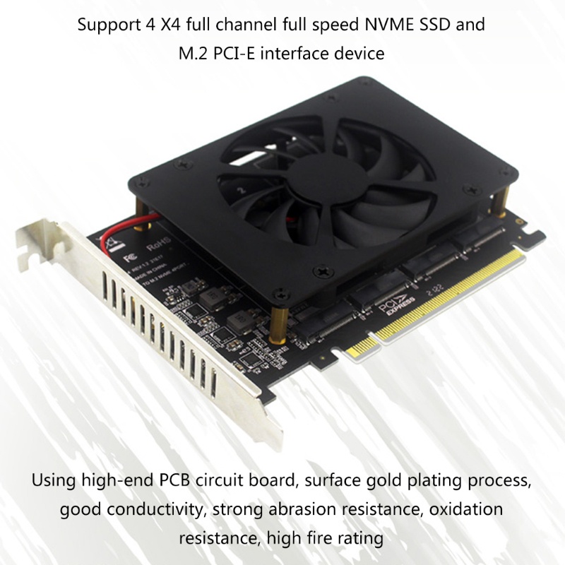 Thẻ chia RR PCI-E PCI-E 4 0 X16 sang NVME cho M 2 cho M cho Key 4 SSD cho RAID Arr