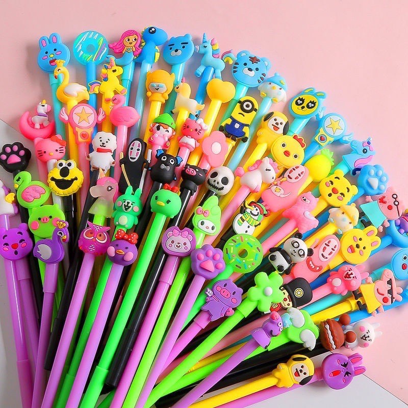 Set 20 Cây Bút Nước Hoạt Hình Dễ Thương Tặng Kèm Túi Zip