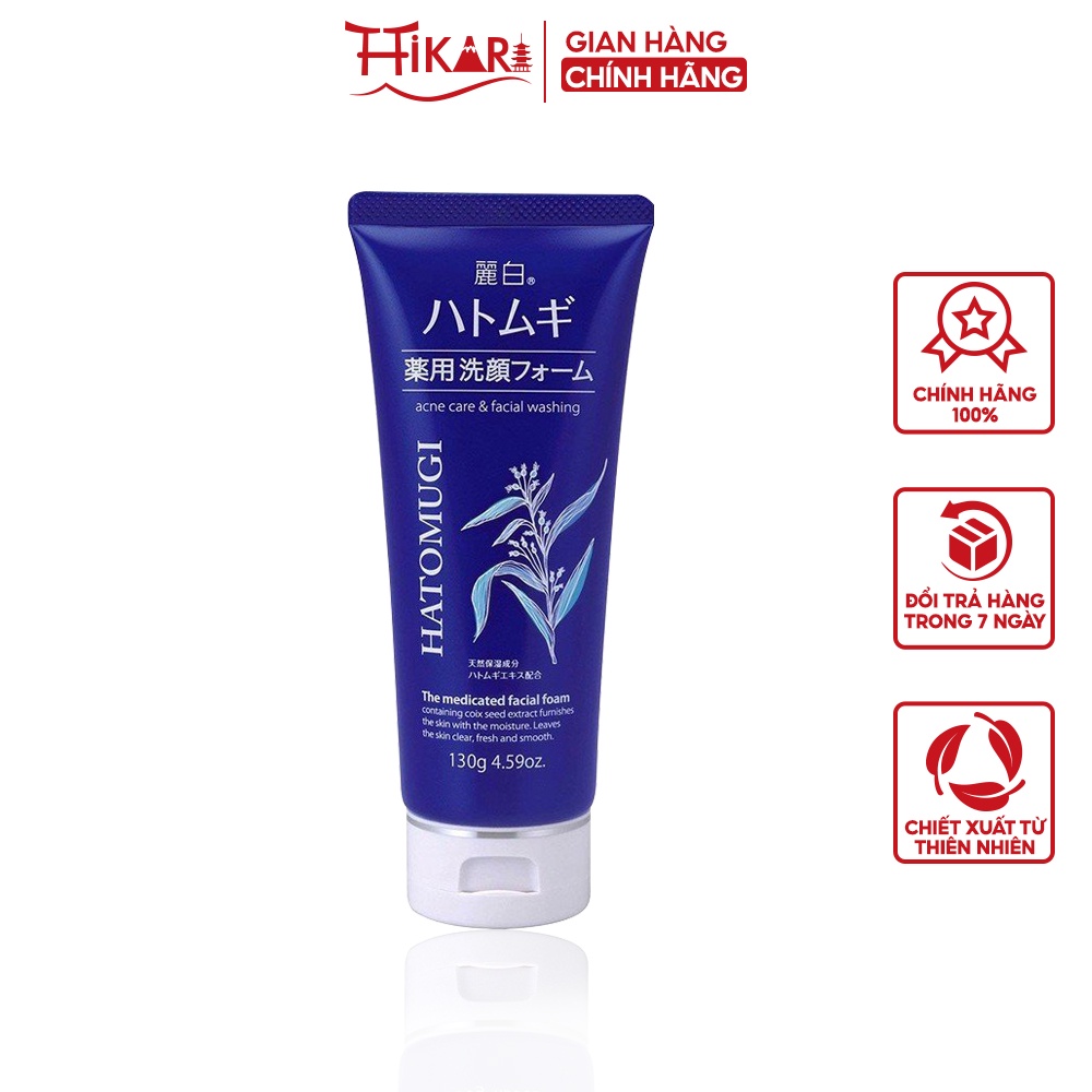 Sữa rửa mặt ngừa mụn Reihaku Hatomugi The Medicated Facial Foam dưỡng ẩm sáng da 130g
