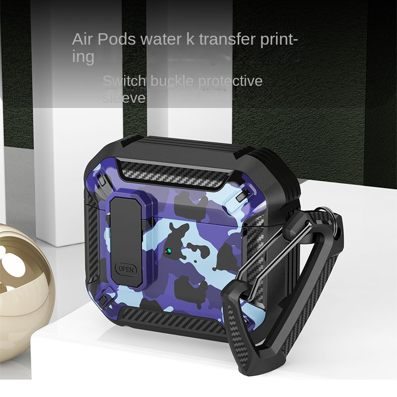 Vỏ bảo vệ Air AirPods Pro2 Vỏ bảo vệ Mecha Buckle Switch Carabiner AirPods1 / 2 / 3 Vỏ tai nghe in hình
