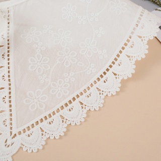 Stylish Fake Collar Dickey for Women Floral Embroidered Lace Shawl Scarf Capelet