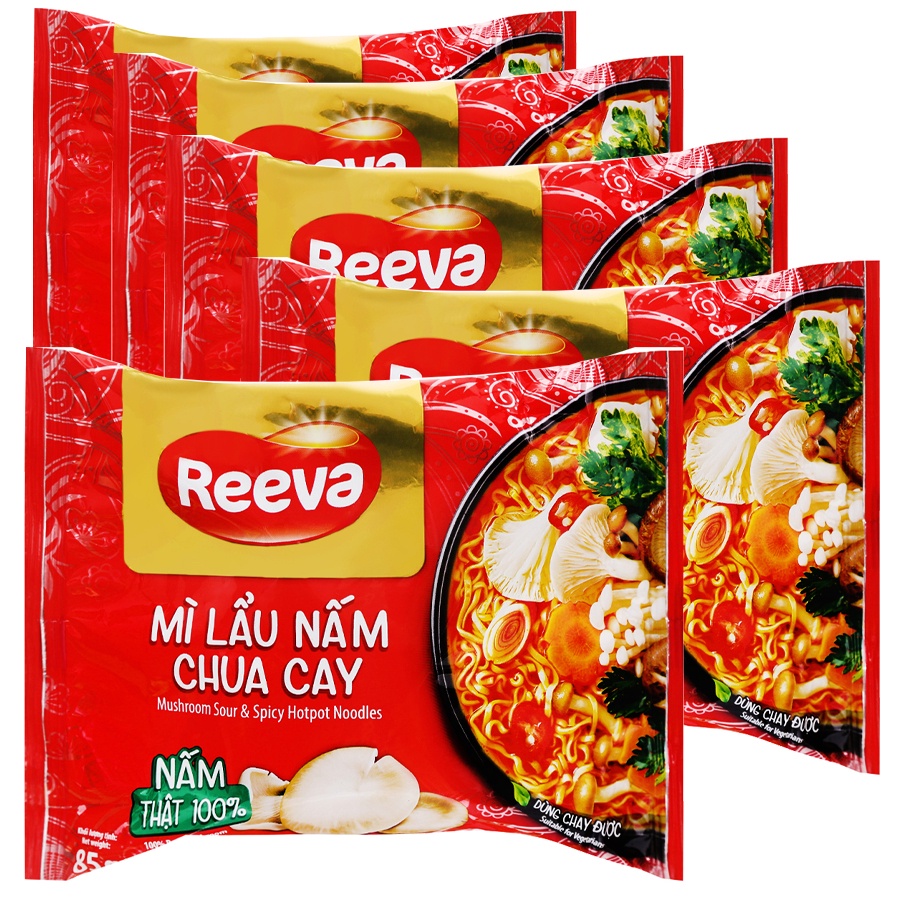 MÌ LẨU NẤM CHUA CAY REEVA - ĂN CHAY ĐƯỢC - 85G/GÓI - THÙNG 30 GÓI ...