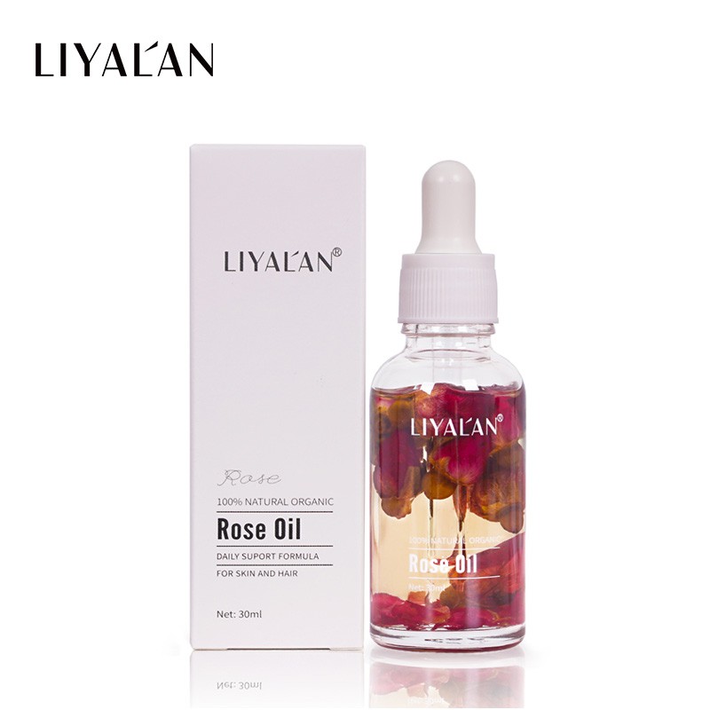 Tinh Dầu Hoa Hồng LIYALAN Nguyên Chất Tự Nhiên 100% 30ml Cao Cấp Dành Cho Mặt Và Cơ Thể