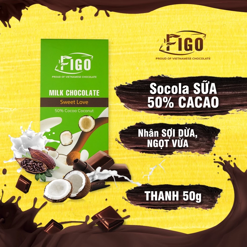 Socola Sữa FIGO Mix Nhiều Vị Cookie Trái Cây Thơm Béo Đồ Ăn Vặt Nội Địa Việt Nam 50G