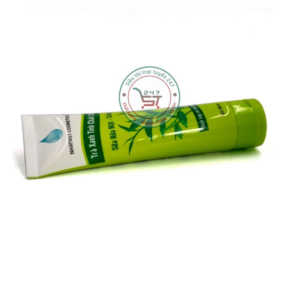 Sữa rửa mặt Sáng da Trà xanh Serum Nhật Việt 100ml (Xanh Trắng)
