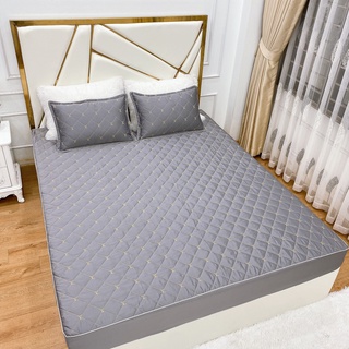 Ga gối lụa thêu thương hiệu, ga lụa trần bông kèm gối thêu LV cao cấp đủ size  loại 1