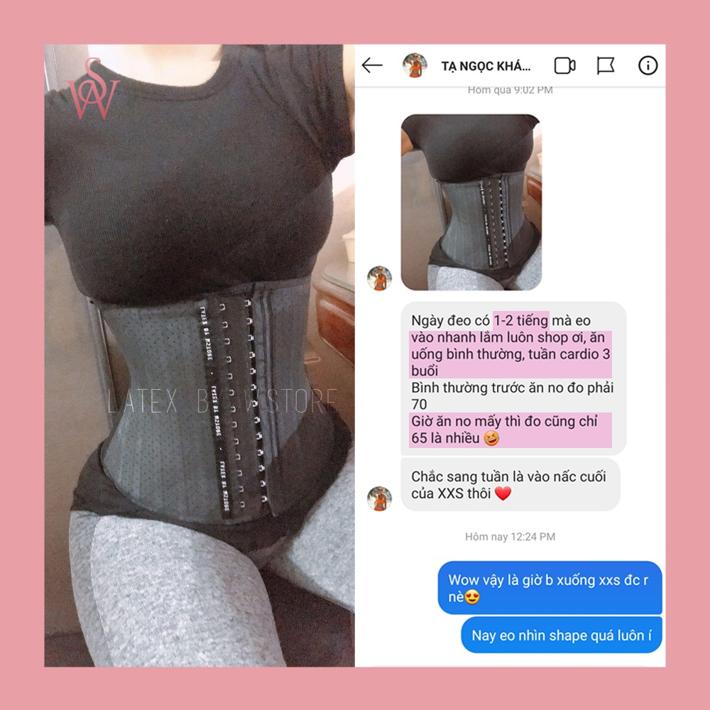 Ảnh Đai Gen Nịt Bụng Latex Chuẩn 25 Xương WSTORE Chính Hãng - Latex by W.Store GYMIE Lưới Thông Hơi - Giảm Eo Sau Sinh 3