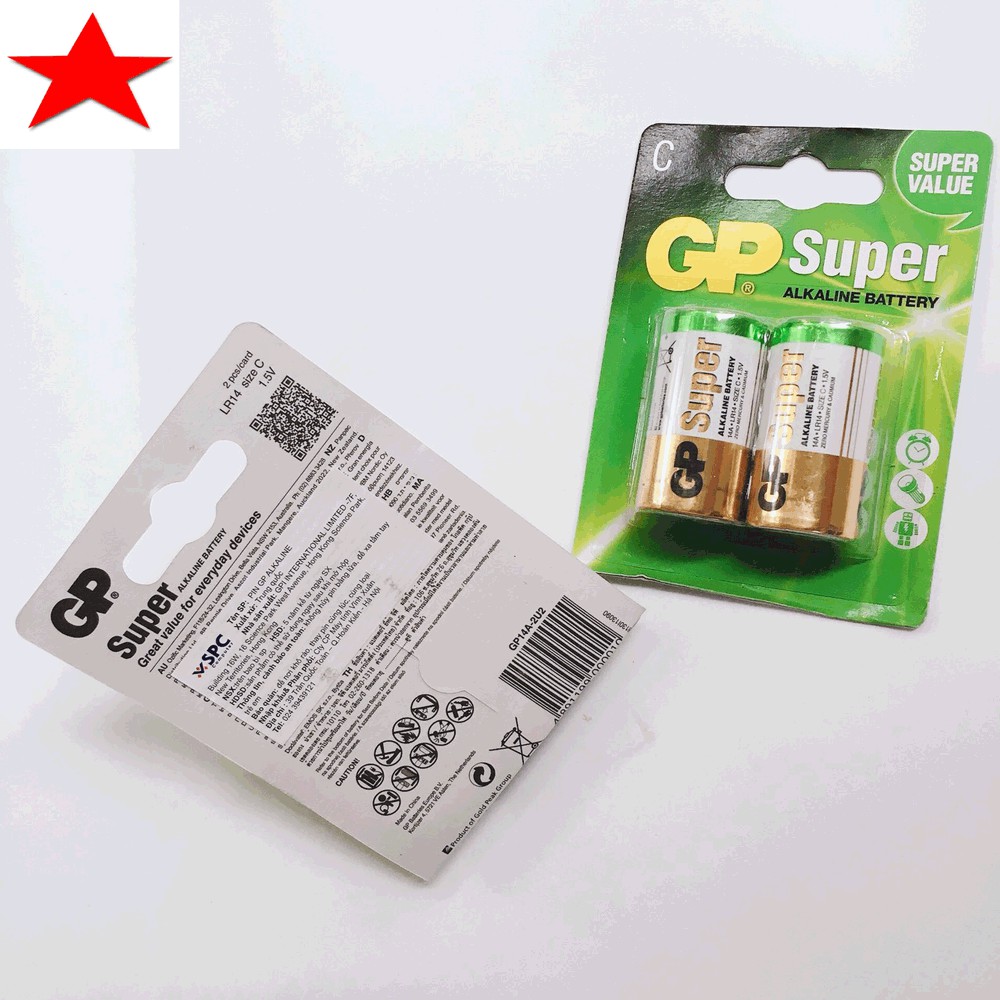 1 Vỉ Pin Trung Alkaline C Duracell, GP, Energizer Chính Hãng ( 1 Vỉ 2 ...