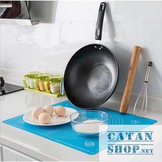 Combo 3 Món Làm Bánh Gồm Cây Lăn Bột, Thảm Cán Bột Silicone Làm Bánh Chống Dính, Chống Trơn Trượt