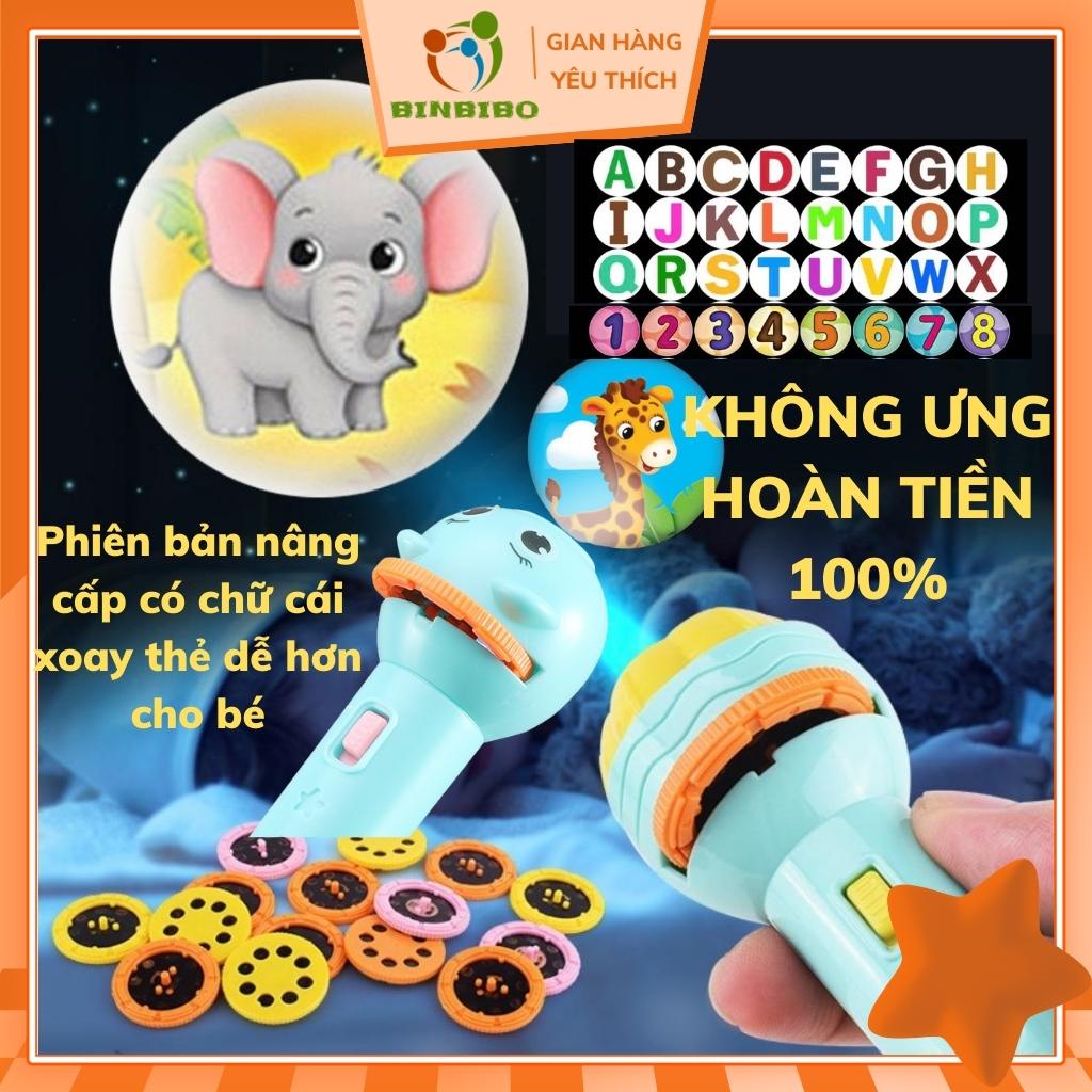Đèn pin chiếu hình cho bé 80 hình sắc nét nhiều hình động vật đáng yêu
