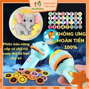 Đèn pin chiếu hình cho bé 80 hình sắc nét nhiều hình động vật đáng yêu