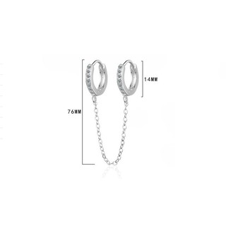 Bông tai khoen dài xỏ 2 lỗ độc đáo BHBT373