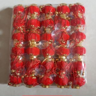Cầu nhựa đỏ trang trí đào quất tết, cầu nhung 3 và 4 phân decor lễ hội