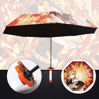 GC9 Demon Slayer Nichirin Sword Umbrella Rain or Shine Tanjirou Zenitsu Shinobu Ba Gấp Chống Tia UV Quà Tặng CG9