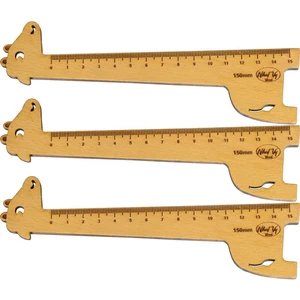 Combo 3 thước gỗ hươu 150mm