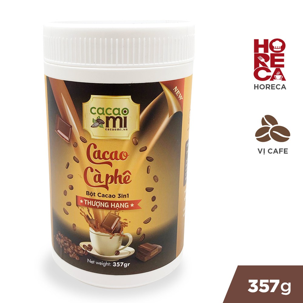Ảnh Thức uống socola vị cà phê Bột cacao cafe hòa tan pha trà sữa làm bánh CACAOMI hộp thượng hạng 357g 1