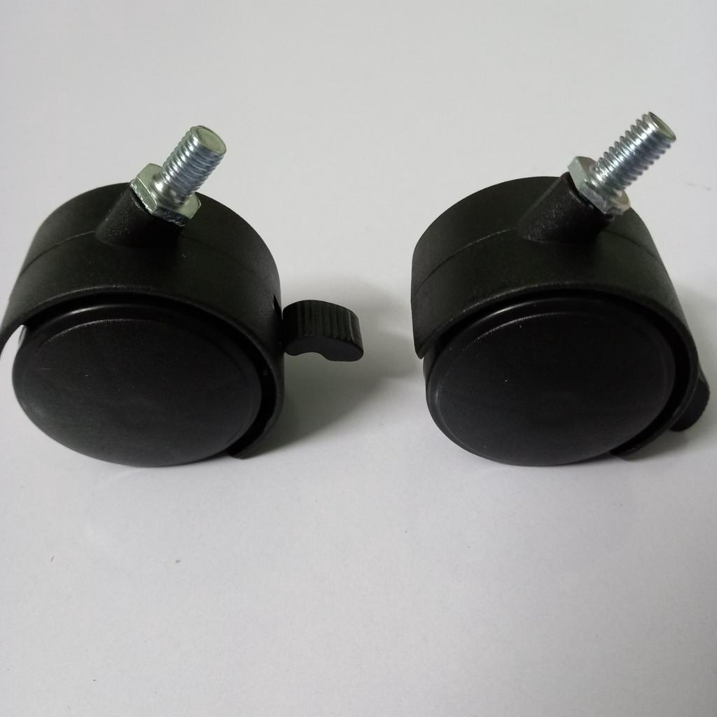 4 Bánh xe nhỏ - Dùng cho Quat điều hoà và kệ spa nhựa -Bước zen 6/8mm x 1.25 đường kính 40mm chạy êm bền chắc