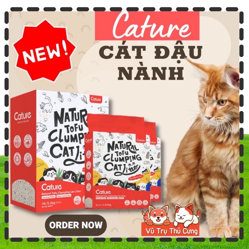 Combo 2 Túi Cát Đậu Nành Natural Cature cho Mèo 7L