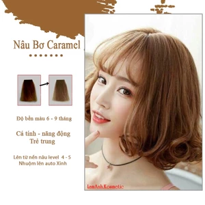 Thuốc nhuộm tóc màu Nâu Bơ – Nâu Caramel 100ML nhuộm lên chuẩn màu