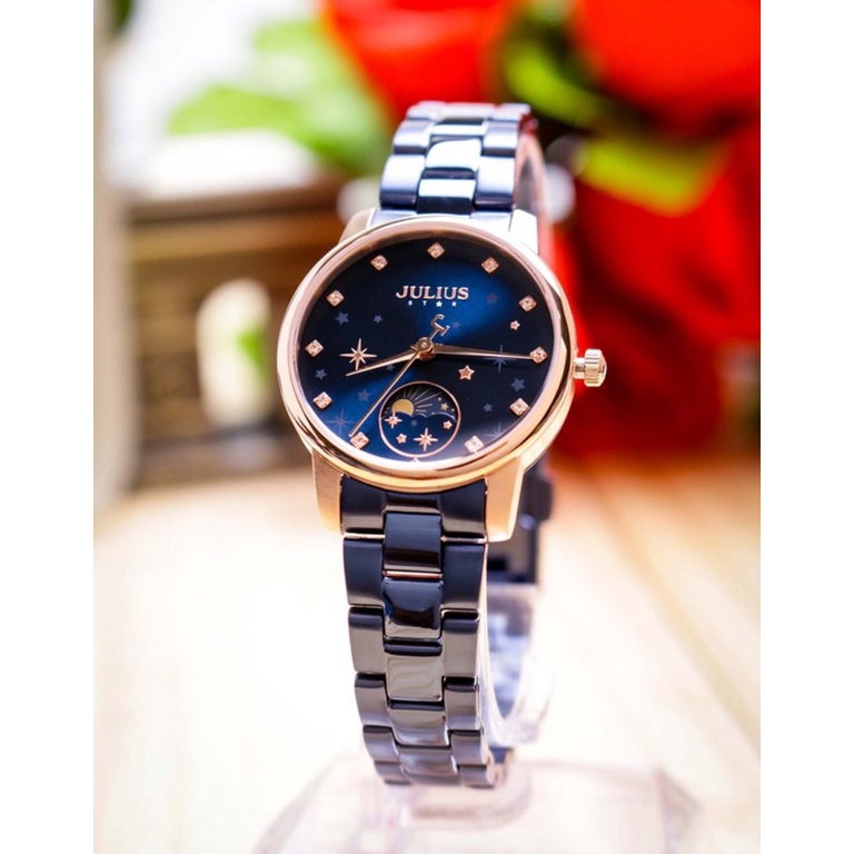 Đồng Hồ Nữ JS-029C Kính Sapphire Julius Star Hàn Quốc Dây Thép