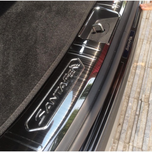 Bộ Ốp chống trầy cốp trong, ngoài xe Hyundai Santafe 2019-2023, 2024-2026 Mẫu Vân Titan phay xước cao cấp