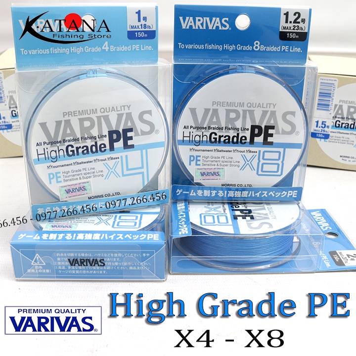 Dây PE Varivas HIGH GRADE PE X4 - High Grade X8
