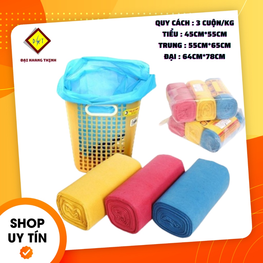Bao rác 3 cuộn màu đủ size túi rác Tiểu Trung Đại 3 CUỘN/1 GÓI/1KG ...