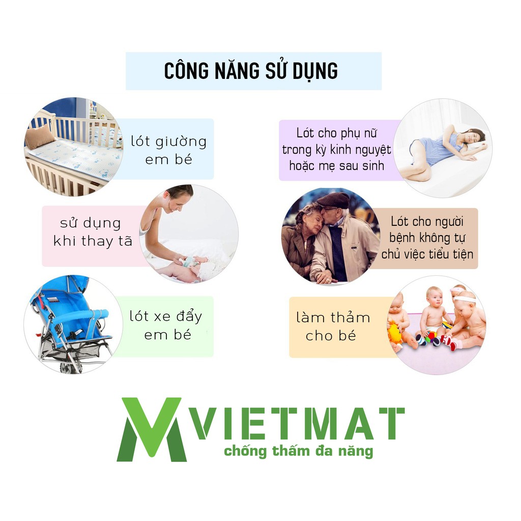 Ảnh Tấm lót chống thấm cho bé VIETMAT các size 1,2x2m - 1,4x2m - 1,6x2m - 1,8x2m và 2,2x2m màu Hồng 2