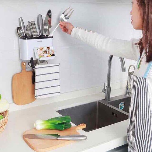 Ống đựng đũa dao cao cấp Ecoco siêu dính tường không cần khoan aladanh-net-vn