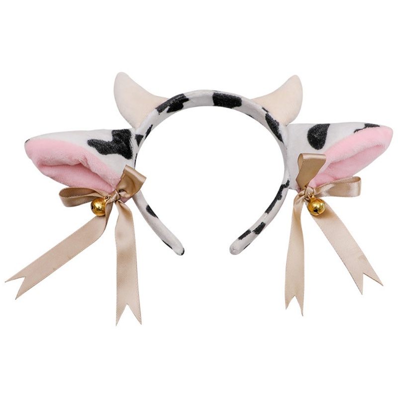 Dasbsug Cho Sáng Tạo Bò Sữa Sừng Tai Đầu Động Vật Cosplay Trang Phục Tóc Vòng Đảng P